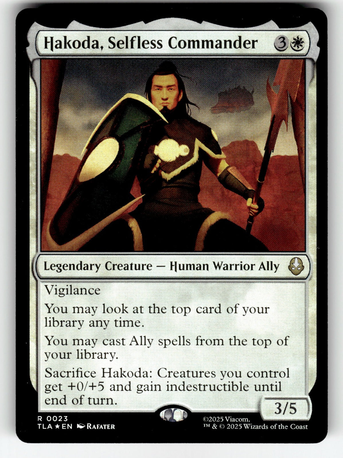 Hakoda, Selfless Commander – 23 TLA: Avatar: The Last Airbender R Foil NM