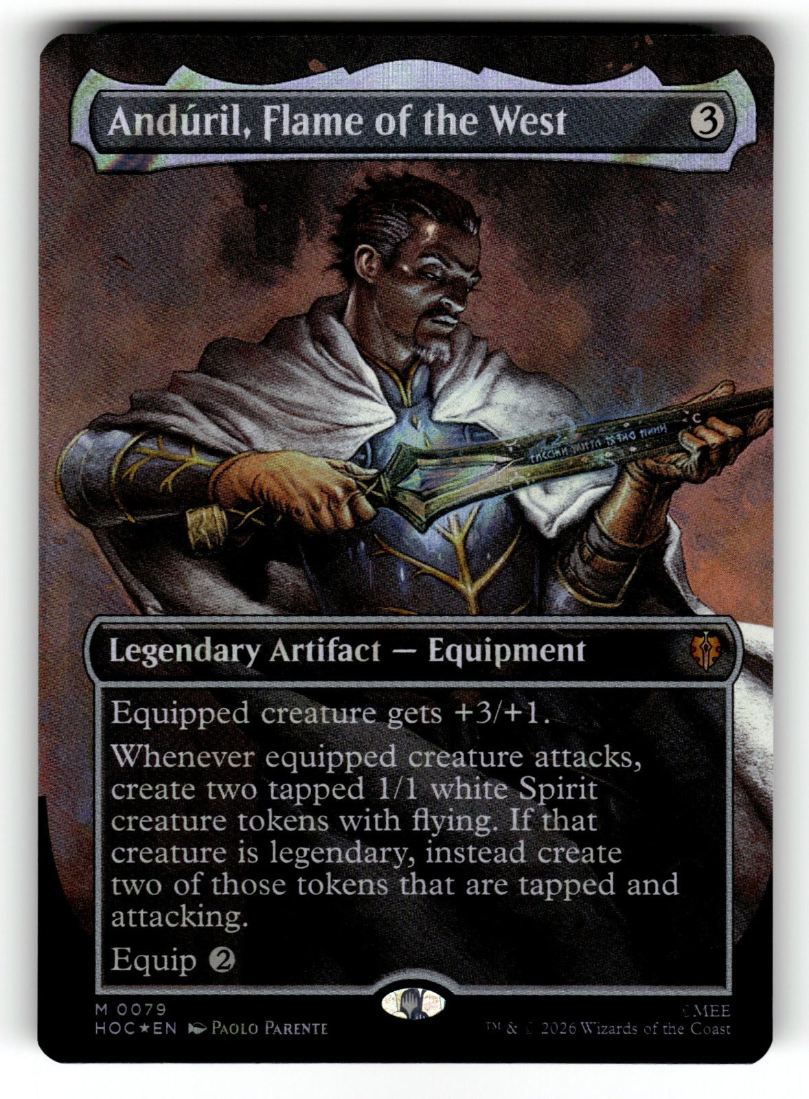 Anduril, Flame of the West (Borderless) (Surge Foil) – 79 HOC: The Hobbit: Eternal-Legal M NM