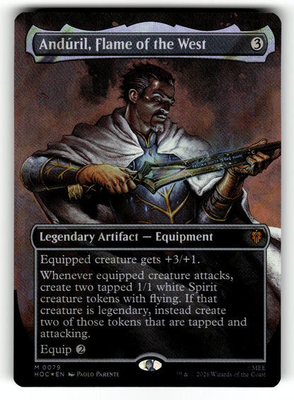 Anduril, Flame of the West (Borderless) (Surge Foil) – 79 HOC: The Hobbit: Eternal-Legal M NM