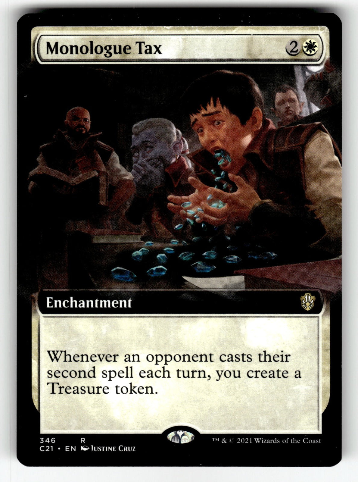 Monologue Tax (Extended Art) – 346 C21: Commander 2021 R NM