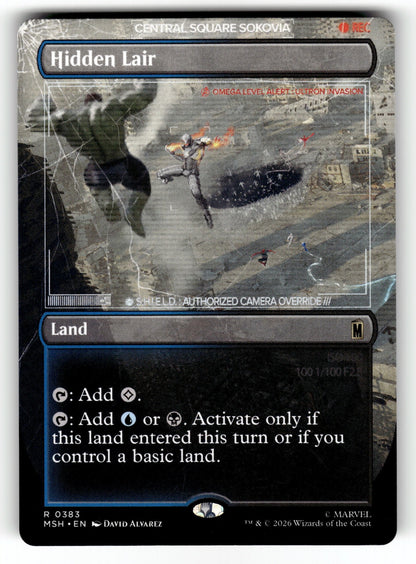 Hidden Lair (Borderless) – 383 MSH: Marvel Super Heroes R NM
