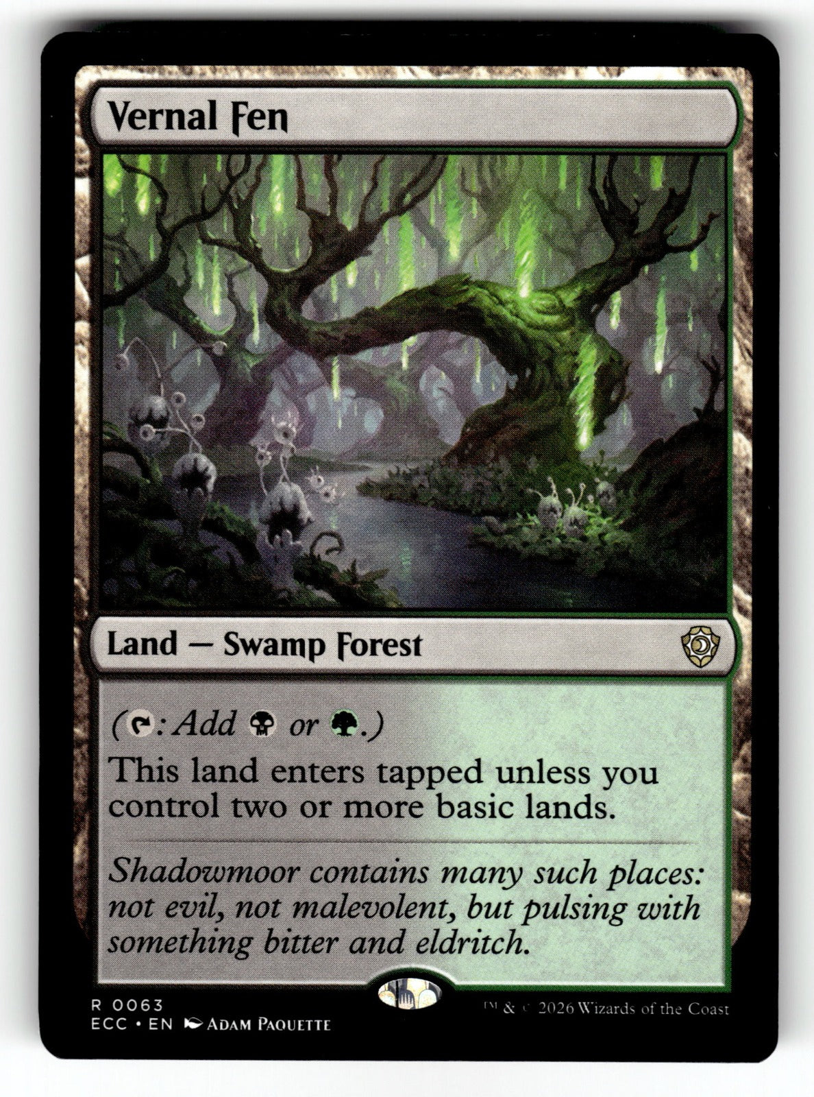 Vernal Fen – 63 ECC: Commander: Lorwyn Eclipsed R NM