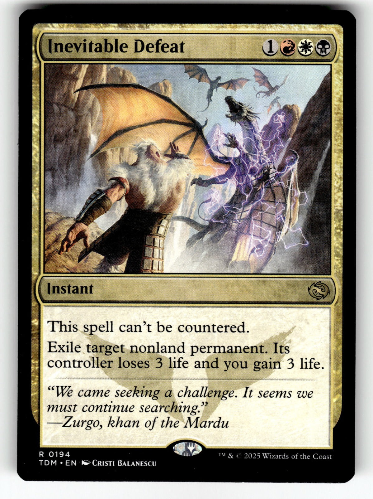 Inevitable Defeat – 194 TDM: Tarkir: Dragonstorm R NM
