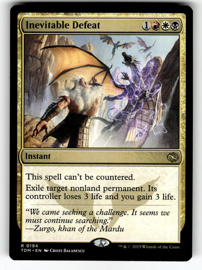 Inevitable Defeat – 194 TDM: Tarkir: Dragonstorm R NM