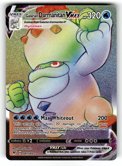 Galarian Darmanitan VMAX (Secret) – 187/185 SWSH04: SWSH04: Vivid Voltage Secret Rare Holo NM