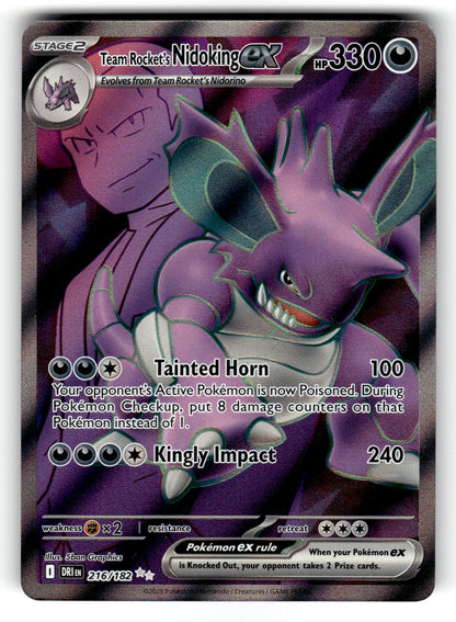Team Rocket's Nidoking ex – 216/182 DRI: SV10: Destined Rivals Ultra Rare HoloNM