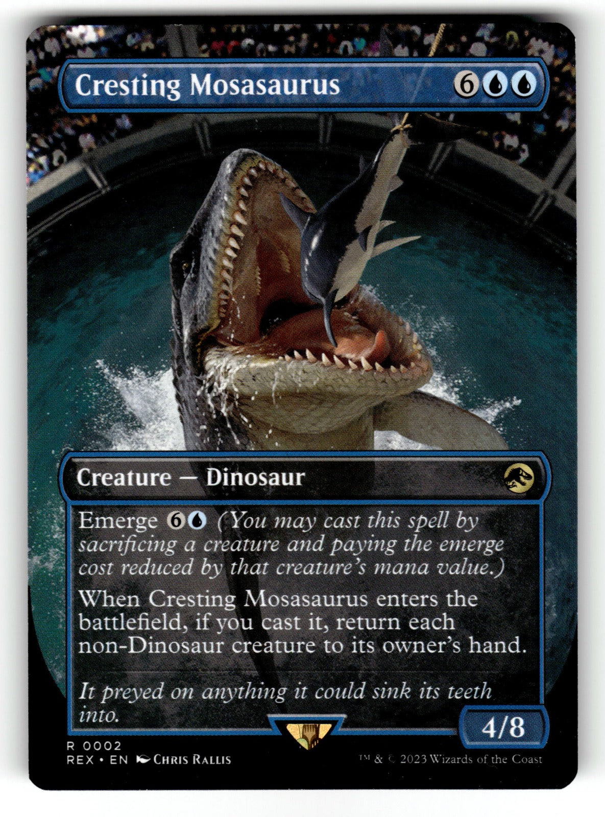 Cresting Mosasaurus (Borderless) – 2 REX: Universes Beyond: Jurassic World Collection R LP