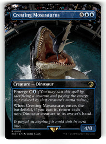 Cresting Mosasaurus (Borderless) – 2 REX: Universes Beyond: Jurassic World Collection R LP
