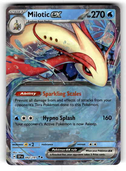 Milotic ex – 042/191 SSP: SV08: Surging Sparks Double Rare Holo NM