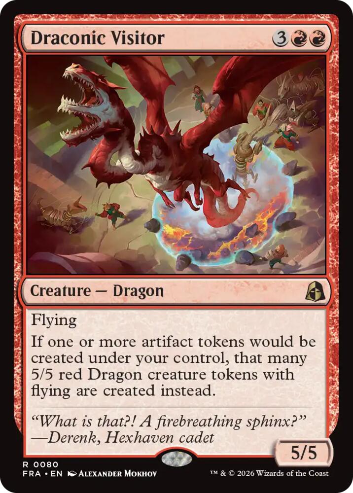 Draconic Visitor – 80 FRA: Reality Fracture R Foil NM