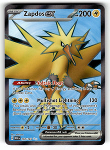 Zapdos ex – 192/165 MEW: SV: Scarlet & Violet 151 Ultra Rare HoloNM