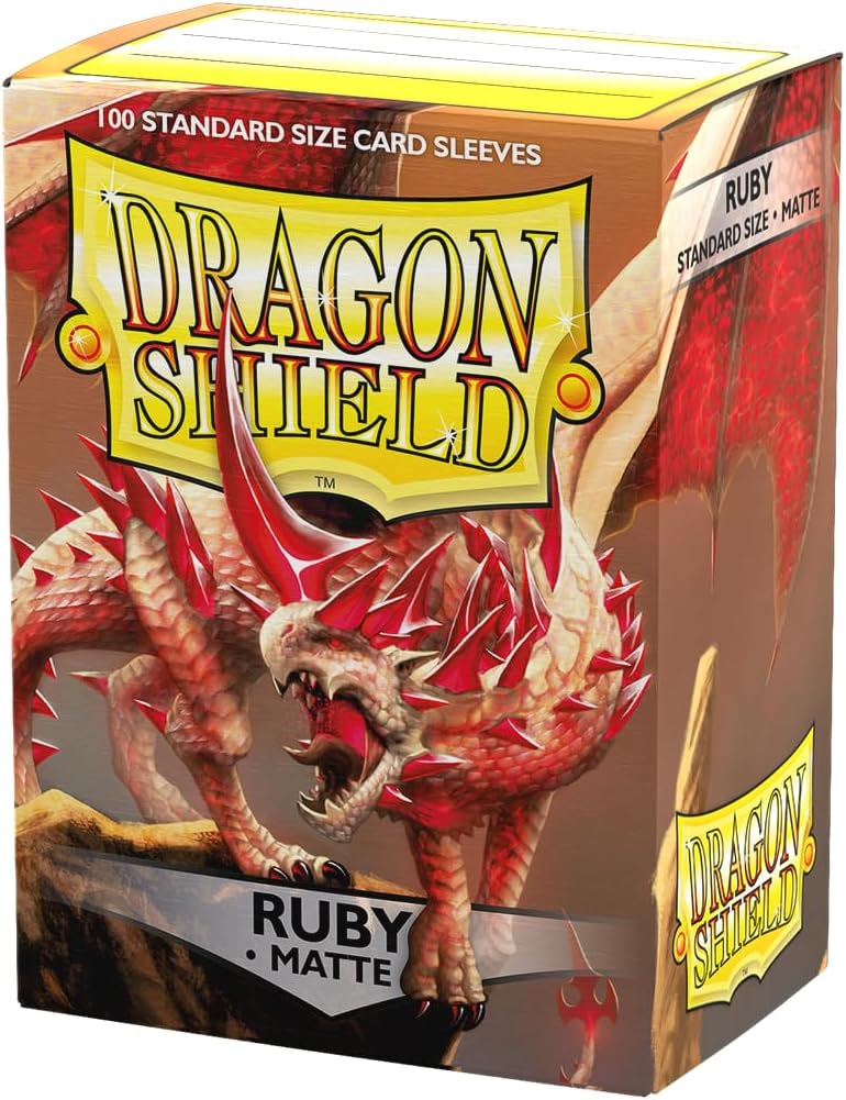 Dragon Shield | Standard Size Card Matte Sleeves | 100 CT - Smooth & Tough Premium TCG Sleeves | Compatible with Pokemon, Flesh & Blood, One Piece & Magic the Gathering | Ruby
