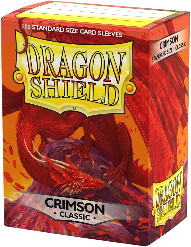 Dragon Shield | Standard Size Card Classic Sleeves | 100 CT - Smooth & Tough Premium TCG Sleeves - Compatible with Pokemon, Flesh & Blood, One Piece & Magic the Gathering | Crimson