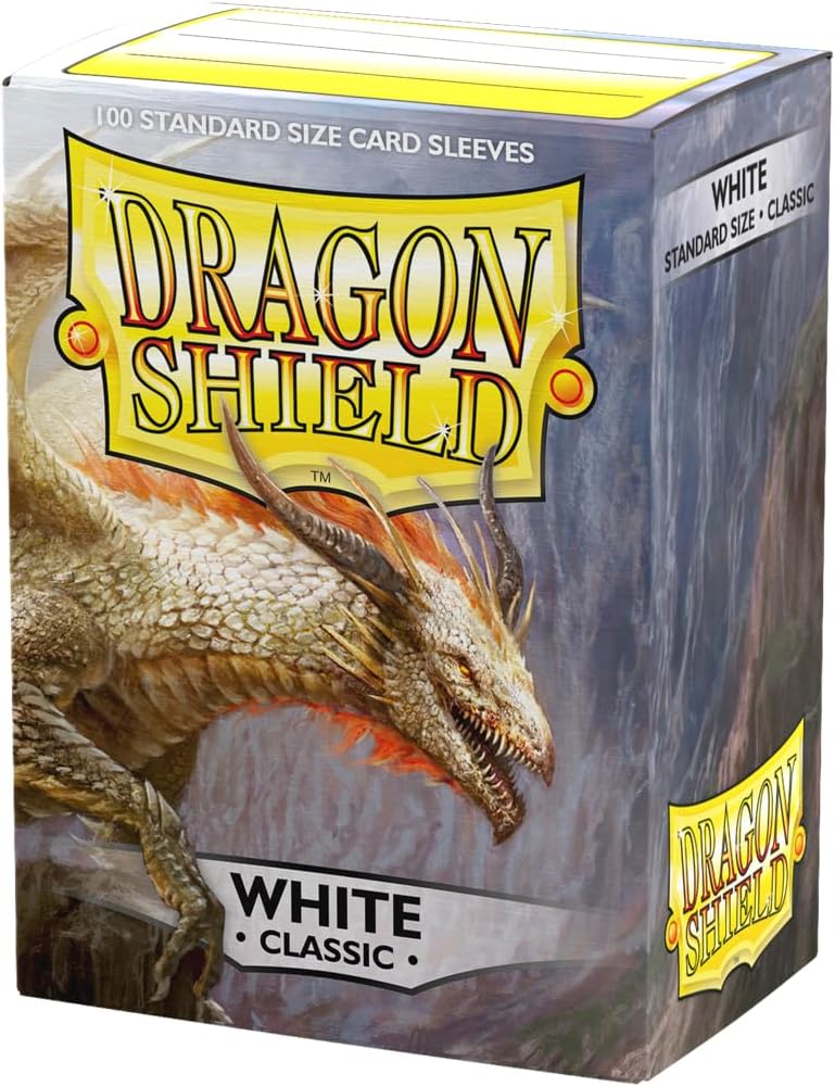 Dragon Shield | Standard Size Card Classic Sleeves | 100 CT - Smooth & Tough Premium TCG Sleeves - Compatible with Pokemon, Flesh & Blood, One Piece & Magic the Gathering | White