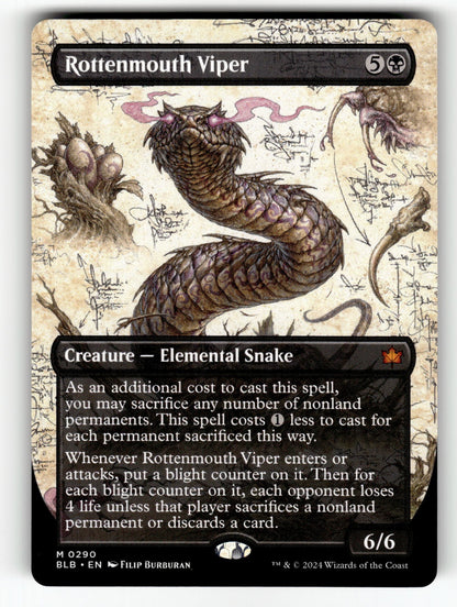 Rottenmouth Viper (Borderless) – 290 BLB: Bloomburrow M NM