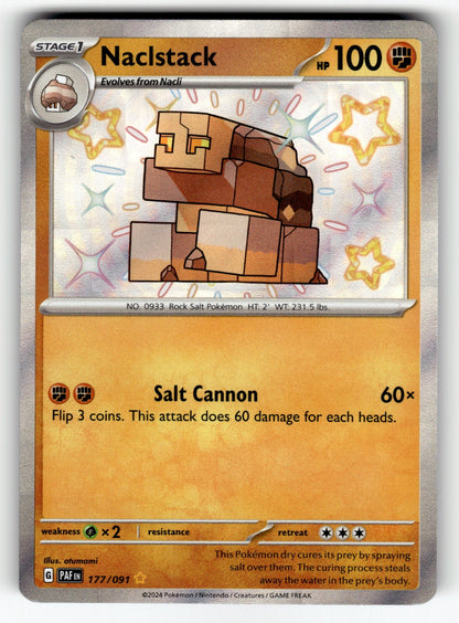 Naclstack – 177/091 PAF: SV: Paldean Fates Shiny Rare HoloNM