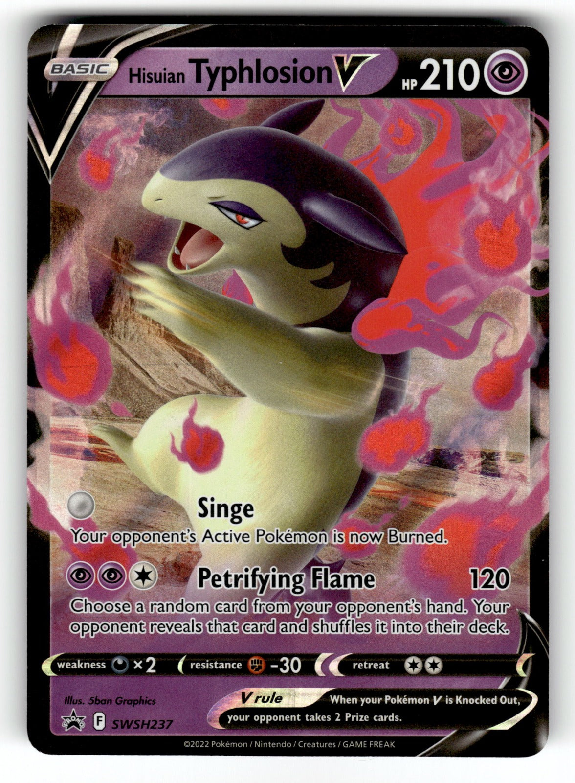 Hisuian Typhlosion V – SWSH237 SWSD: SWSH: Sword & Shield Promo Cards Promo Holo NM