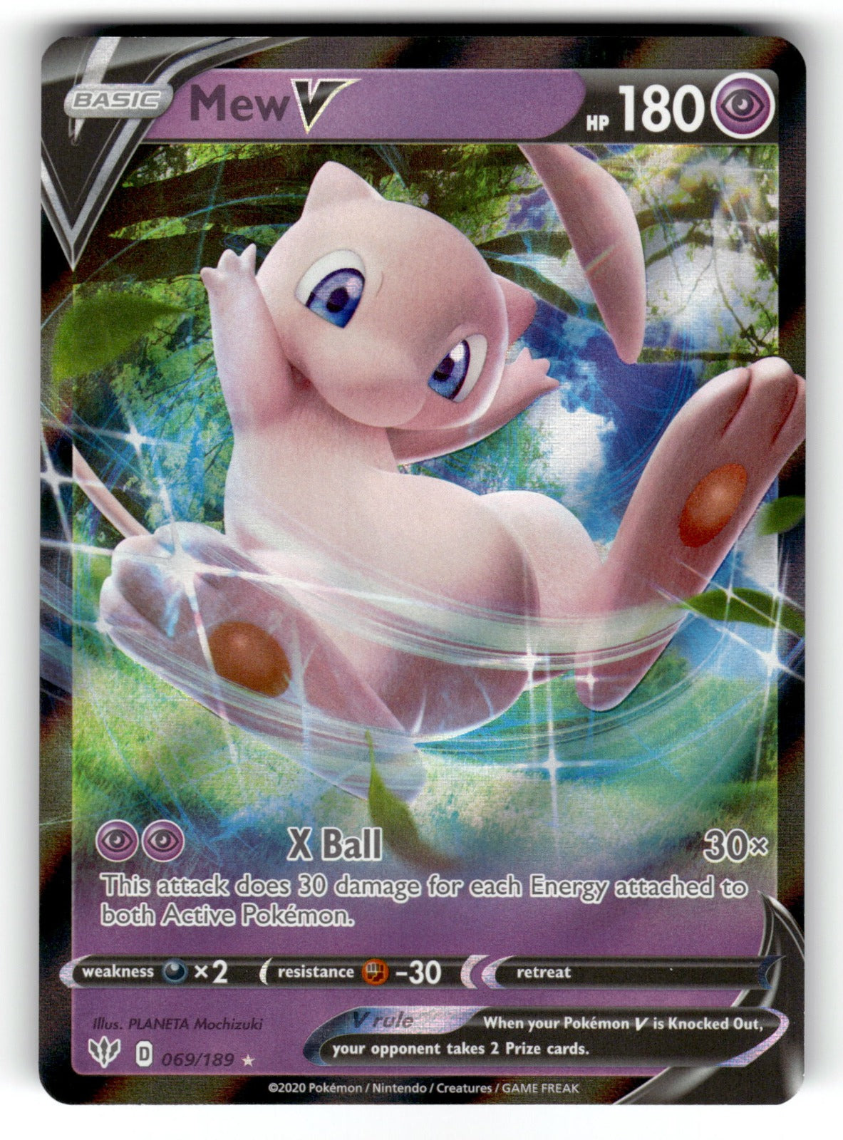 Mew V – 069/189 SWSH03: SWSH03: Darkness Ablaze Ultra Rare Holo NM