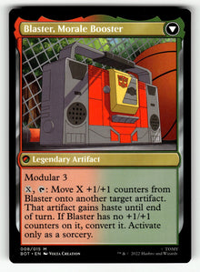 Blaster, Combat DJ – 8 BOT: Universes Beyond: Transformers M NM (Back)