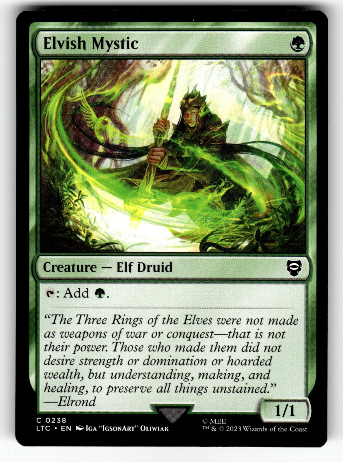 Elvish Mystic – 238 LTC: Commander: The Lord of the Rings: Tales of Middle-earth C NM