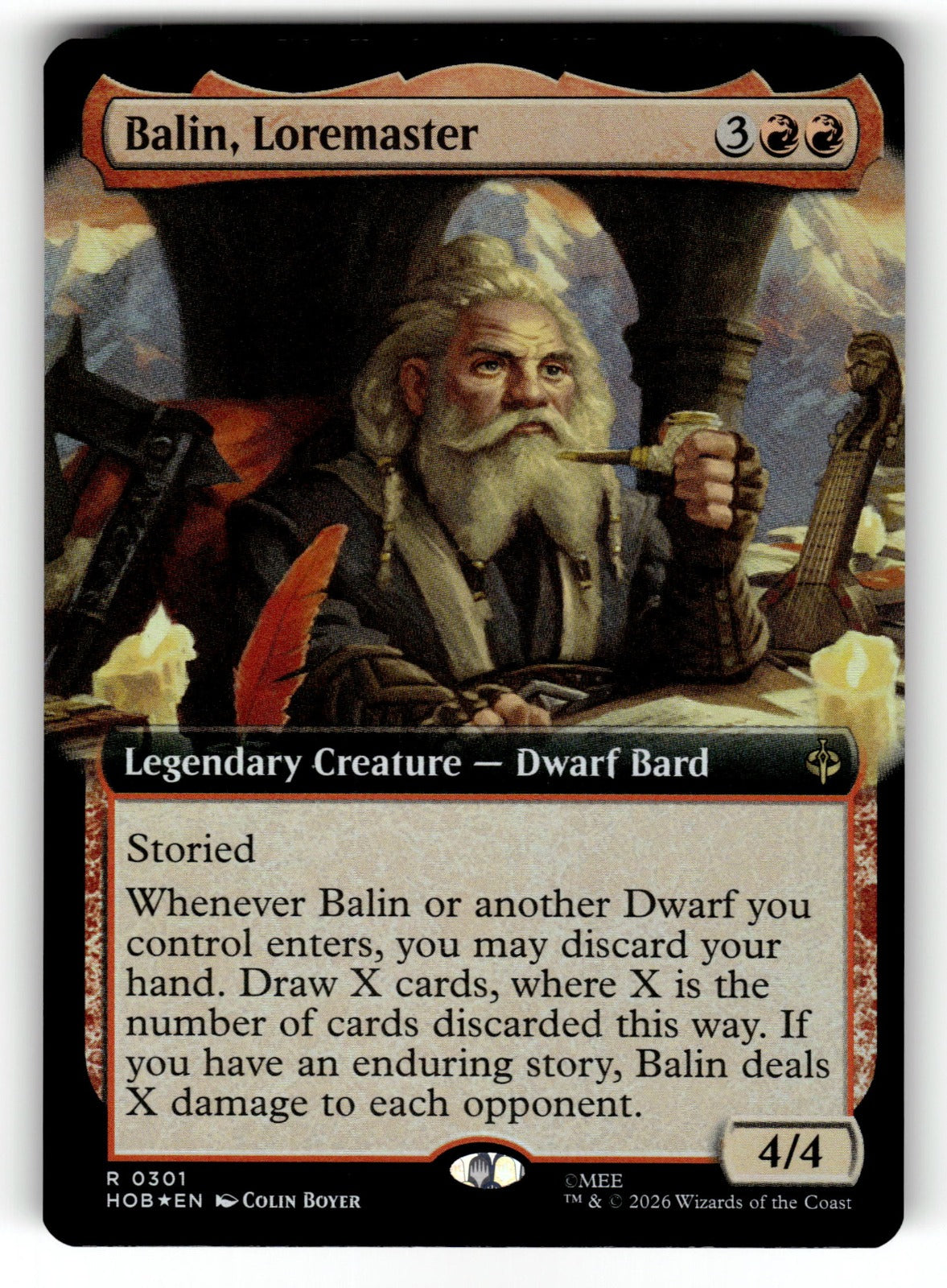 Balin, Loremaster (Extended Art) – 301 HOB: The Hobbit R Foil LP