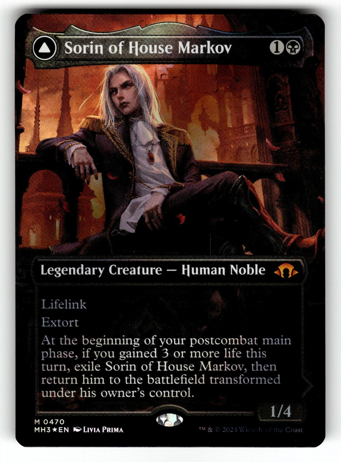Sorin of House Markov (Borderless) (Textured Foil) – 470 MH3: Modern Horizons 3 M Foil NM