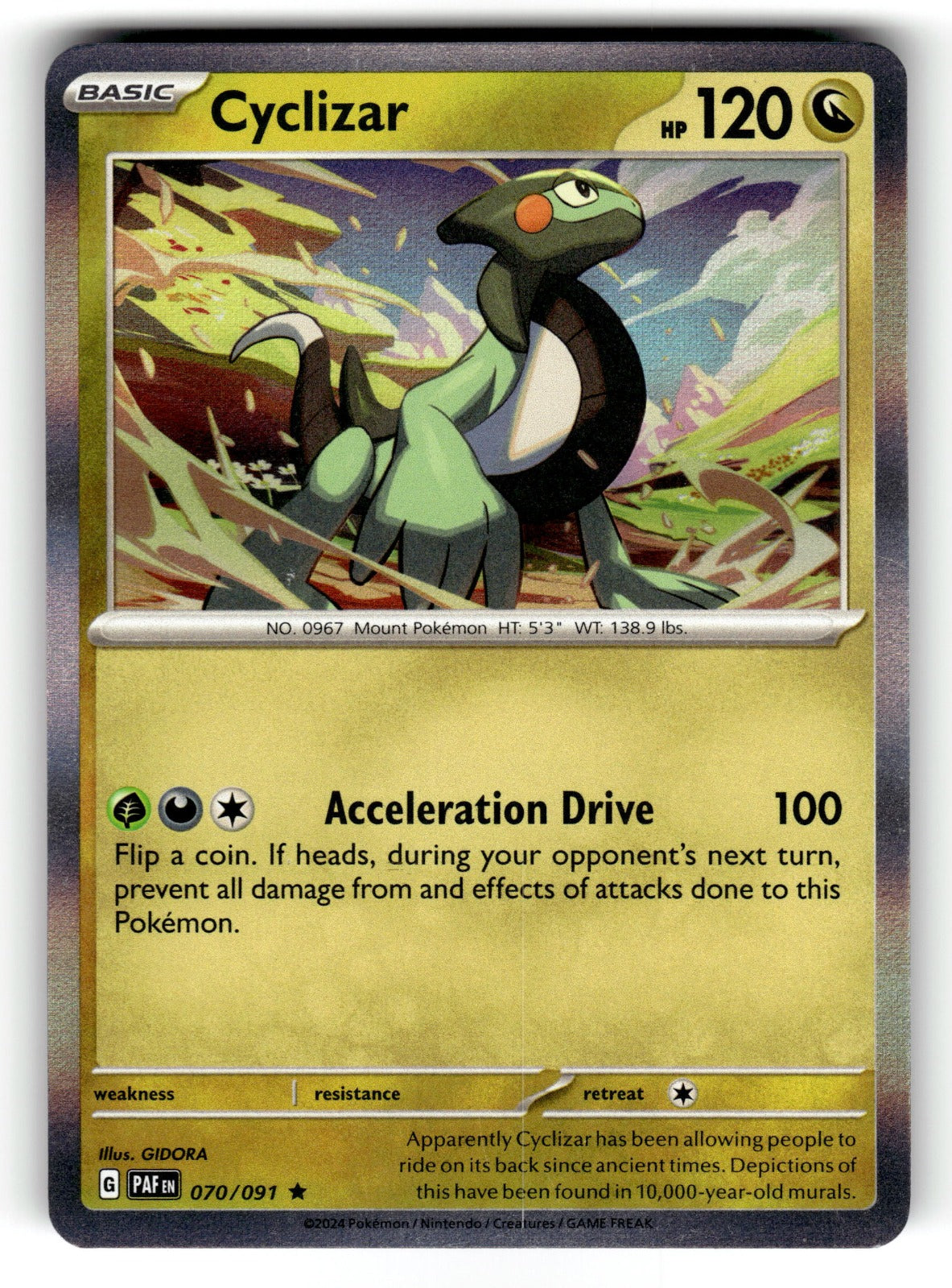 Cyclizar – 070/091 PAF: SV: Paldean Fates Rare Holo NM