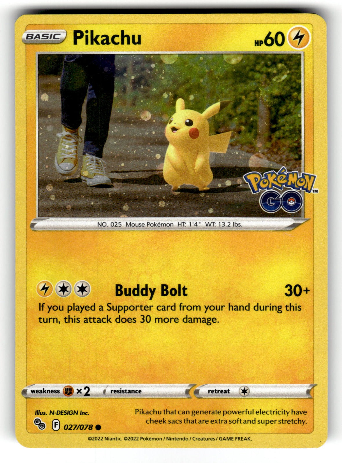 Pikachu (27) – 027/078 PGO: Pokemon GO Common LP