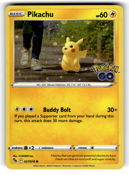 Pikachu (27) – 027/078 PGO: Pokemon GO Common LP
