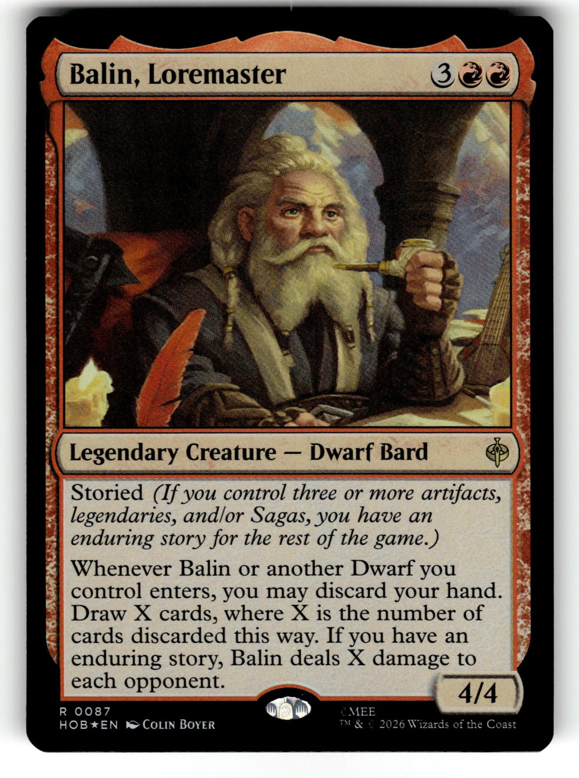 Balin, Loremaster – 87 HOB: The Hobbit R Foil NM