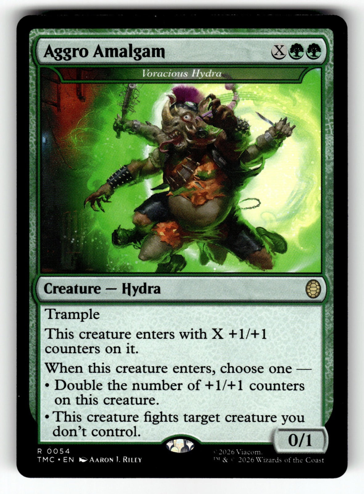 Aggro Amalgam - Voracious Hydra – 54 TMC: Commander: Teenage Mutant Ninja Turtles R NM