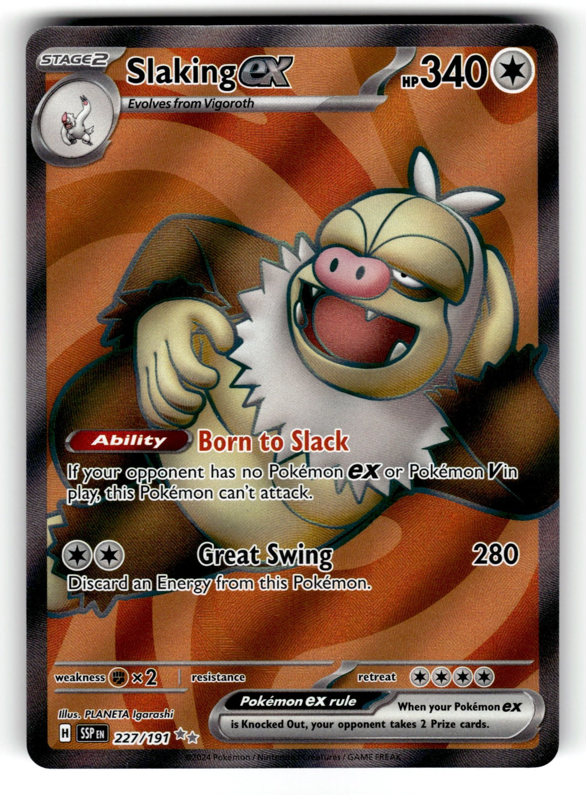 Slaking ex – 227/191 SSP: SV08: Surging Sparks Ultra Rare HoloNM