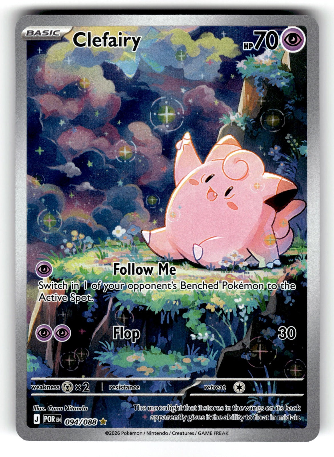 Clefairy – 094/088 POR: ME03: Perfect Order Illustration Rare Holo NM