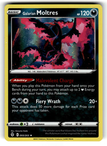 Galarian Moltres – 093/203 SWSH07: SWSH07: Evolving Skies Holo Rare NM