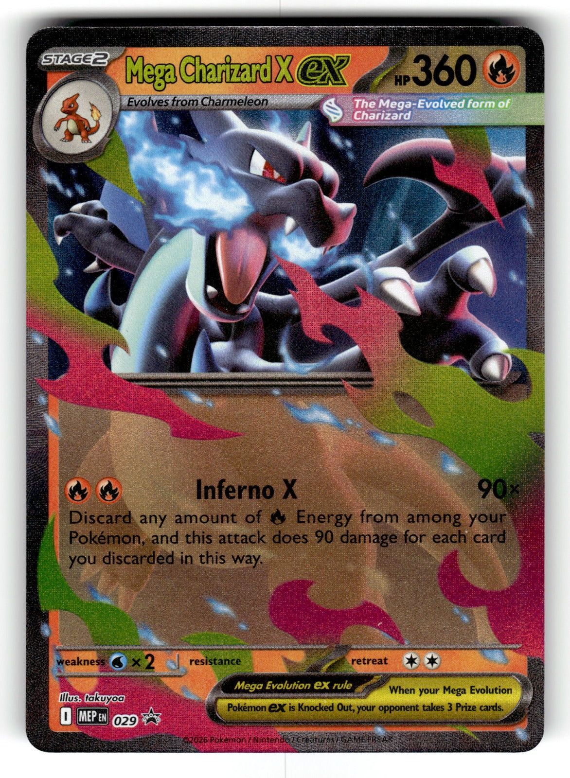 Mega Charizard X ex – 029 MEP: ME: Mega Evolution Promo Promo Holo NM