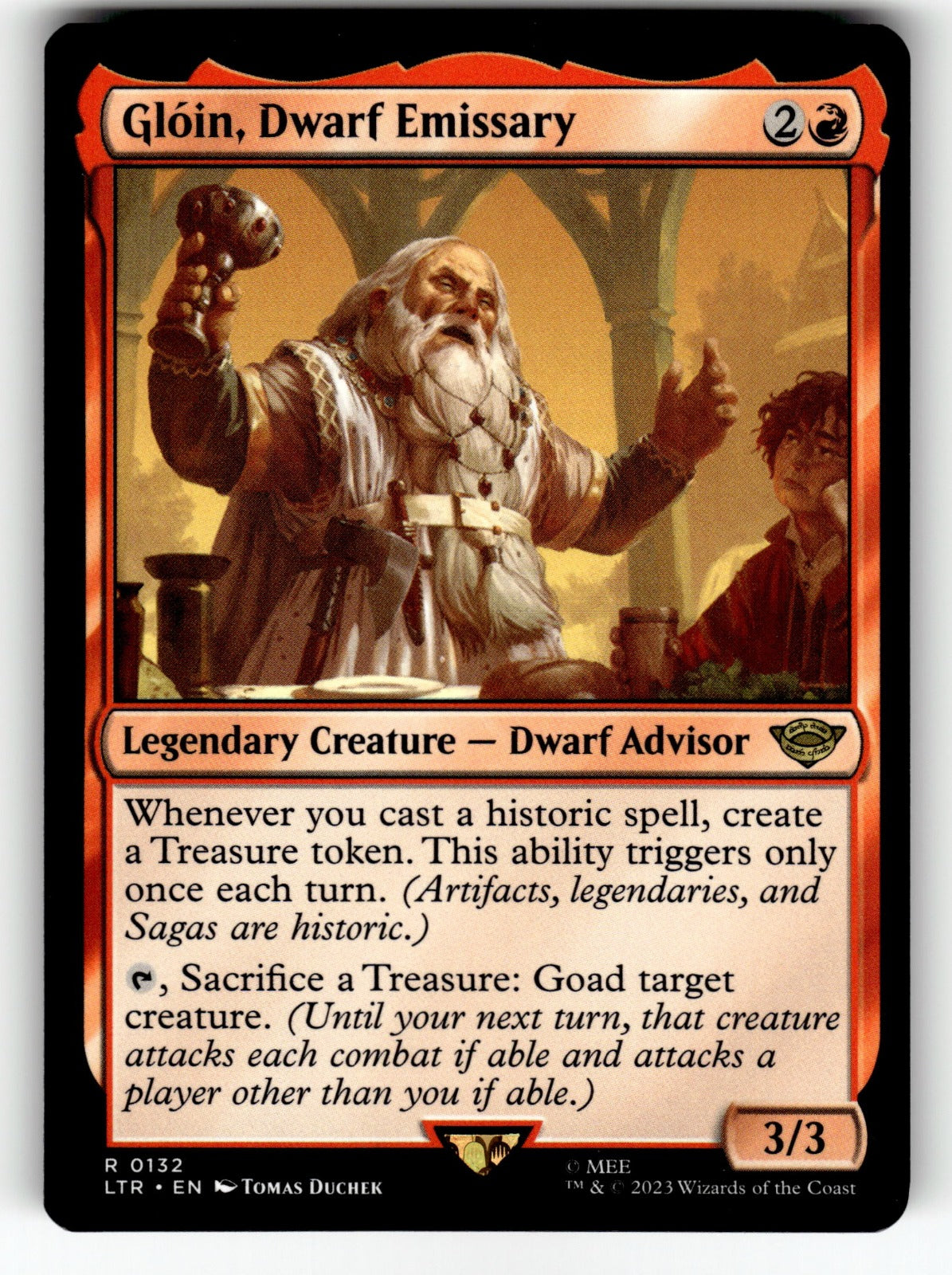 Gloin, Dwarf Emissary – 132 LTR: Universes Beyond: The Lord of the Rings: Tales of Middle-earth R NM