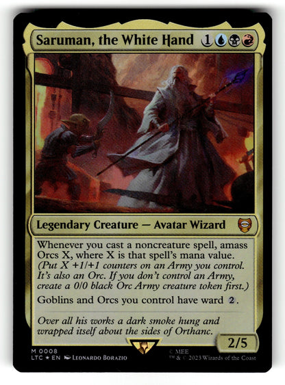 Saruman, the White Hand – 8 LTC: Commander: The Lord of the Rings: Tales of Middle-earth M Foil NM