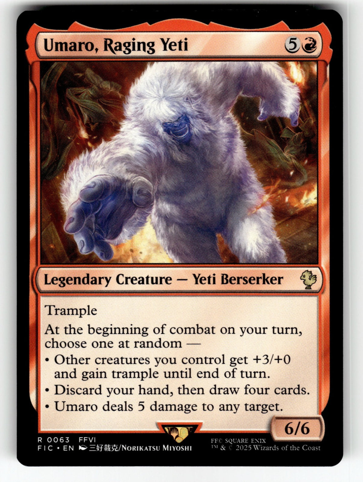 Umaro, Raging Yeti – 63 FIC: Commander: FINAL FANTASY R NM