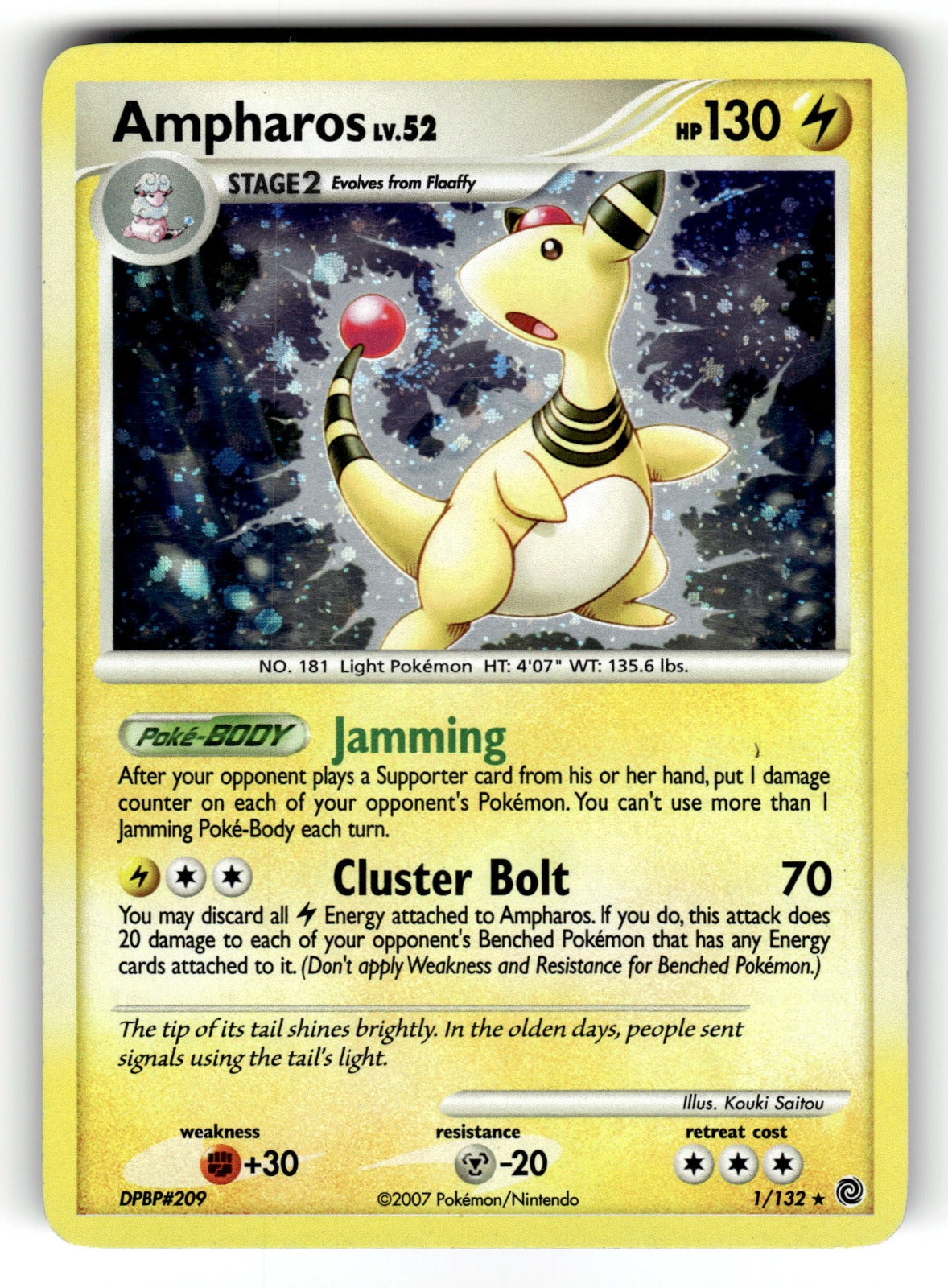 Ampharos – 1/132 SW: Secret Wonders Holo Rare LP