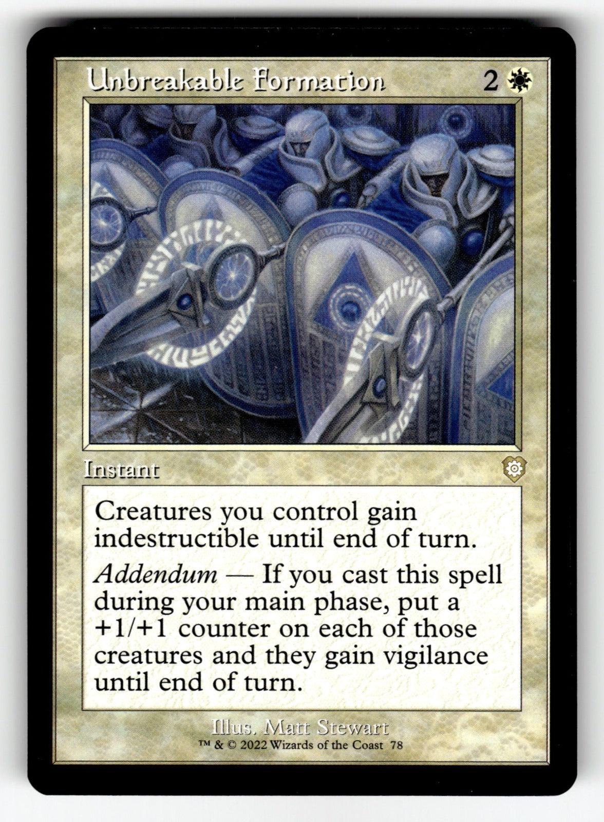 Unbreakable Formation (Retro Frame) – 78 BRC: Commander: The Brothers' War R NM