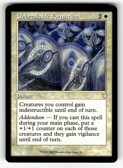 Unbreakable Formation (Retro Frame) – 78 BRC: Commander: The Brothers' War R NM