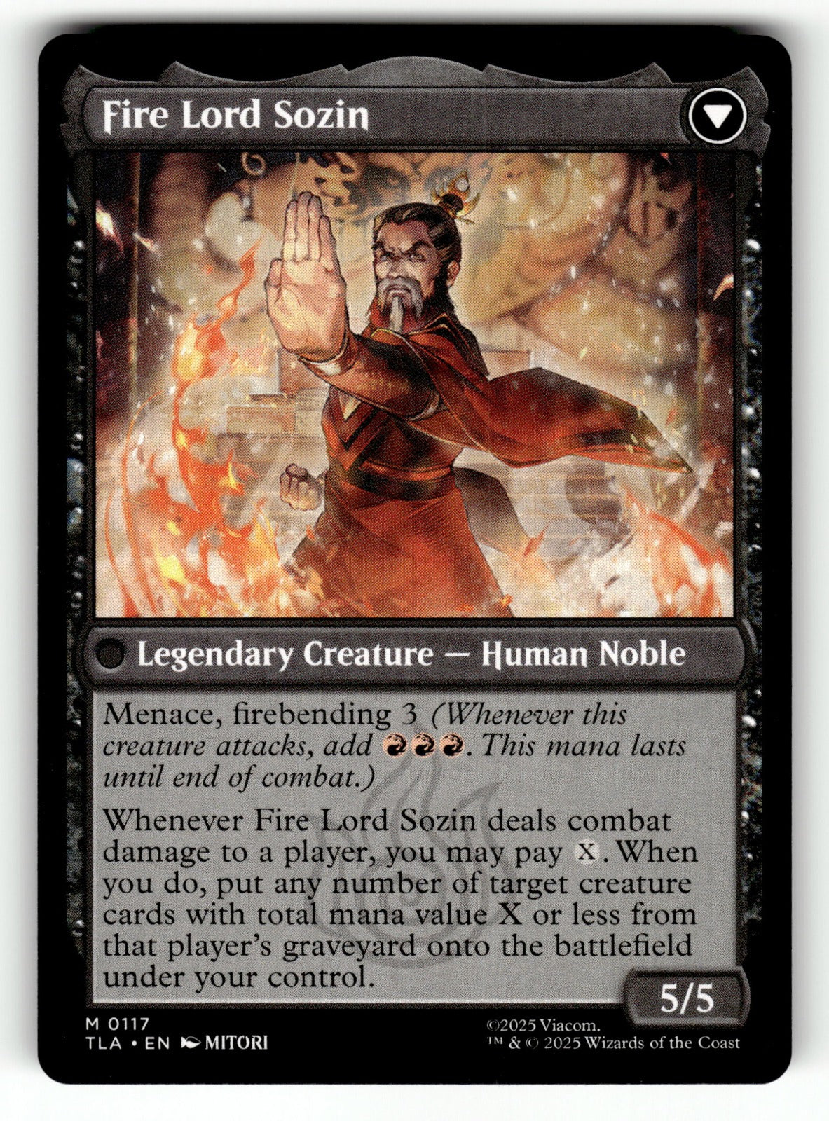 The Rise of Sozin – 117 TLA: Avatar: The Last Airbender M NM (Back)