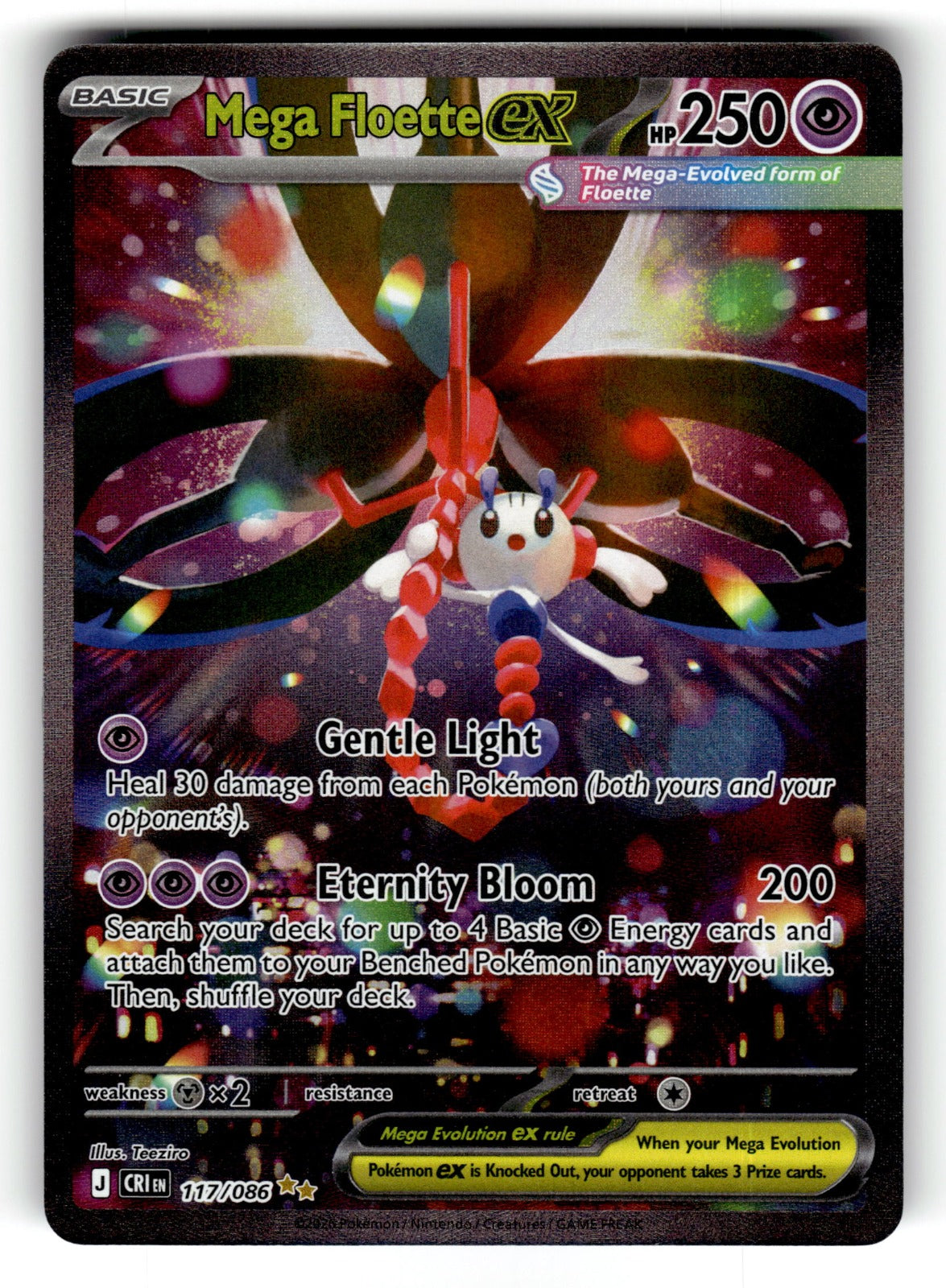 Mega Floette ex – 117/086 CRI: ME04: Chaos Rising Special Illustration Rare Holo NM