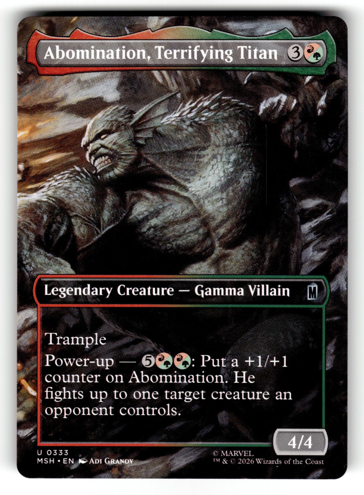 Abomination, Terrifying Titan (Borderless) – 333 MSH: Marvel Super Heroes U NM