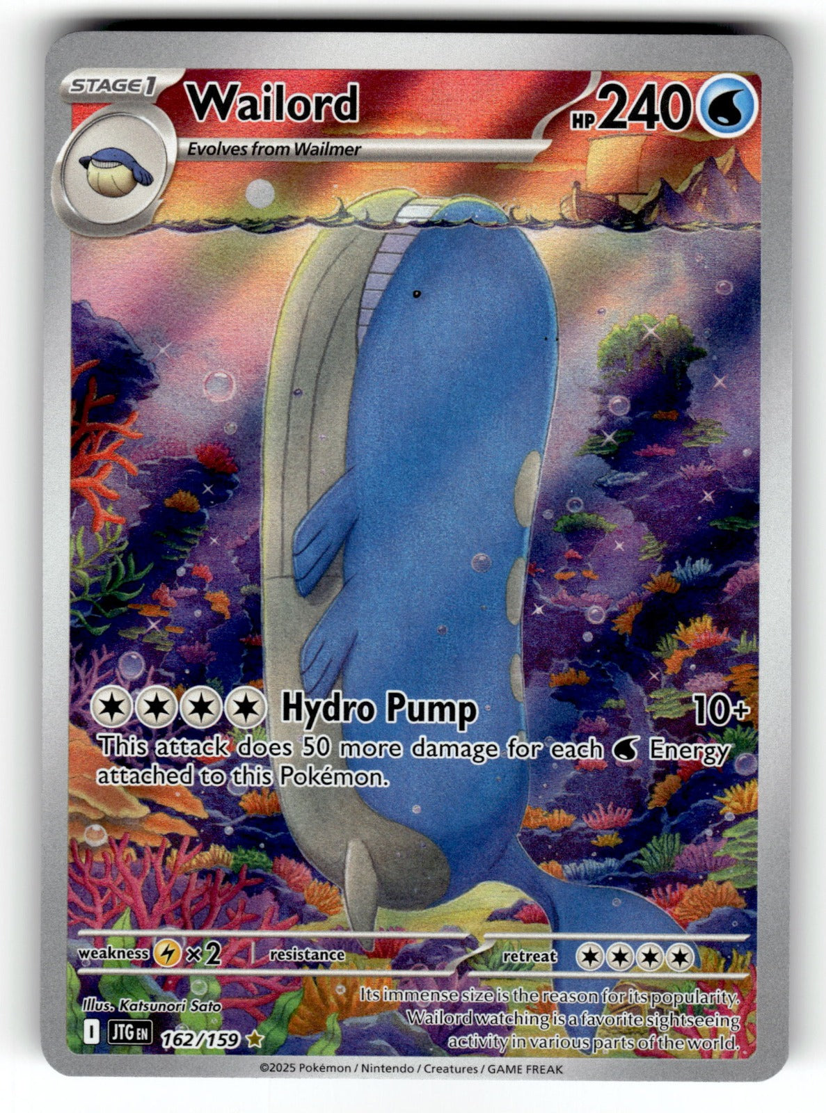 Wailord – 162/159 JTG: SV09: Journey Together Illustration Rare Holo NM