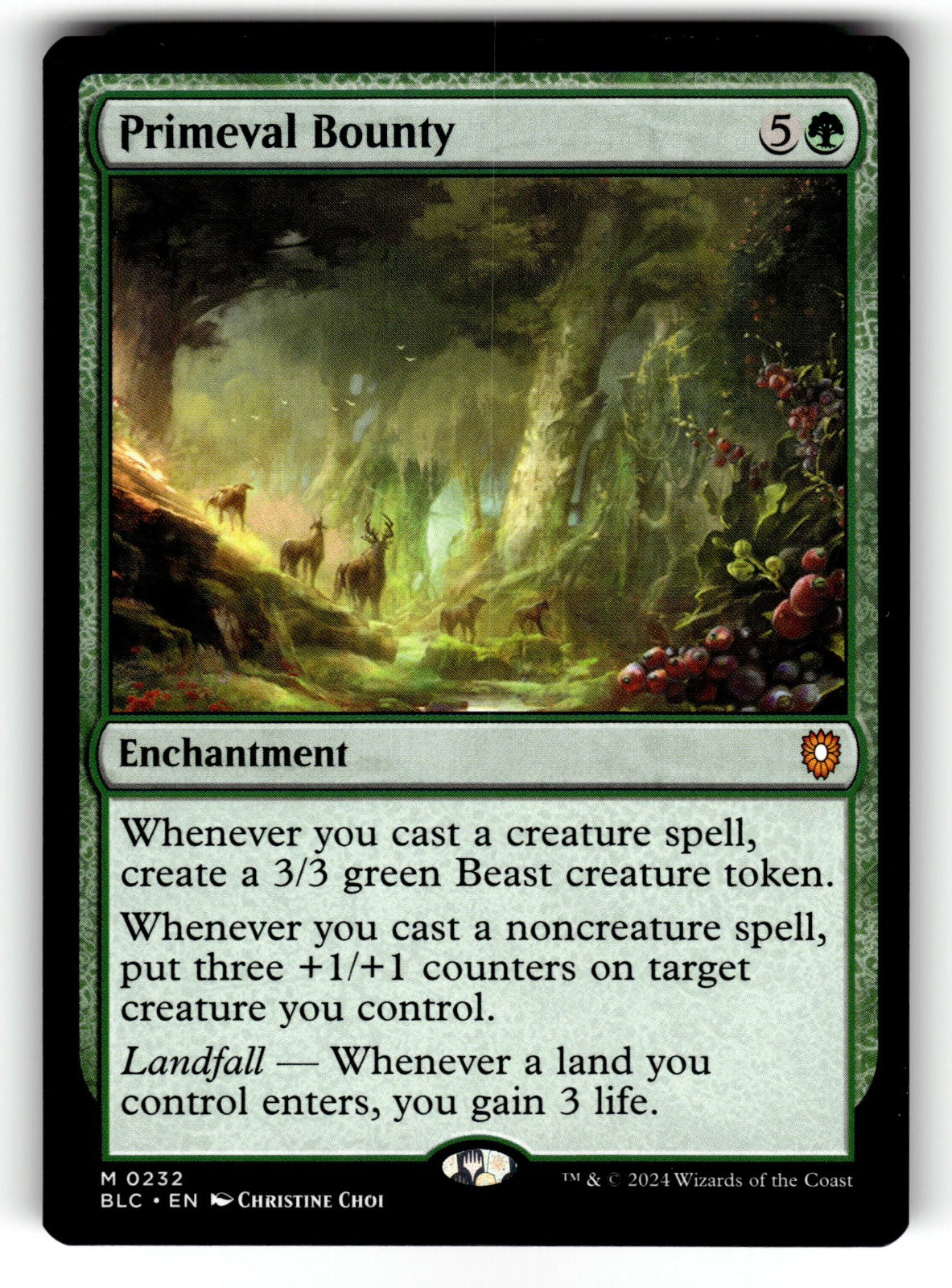 Primeval Bounty – 232 BLC: Commander: Bloomburrow M NM