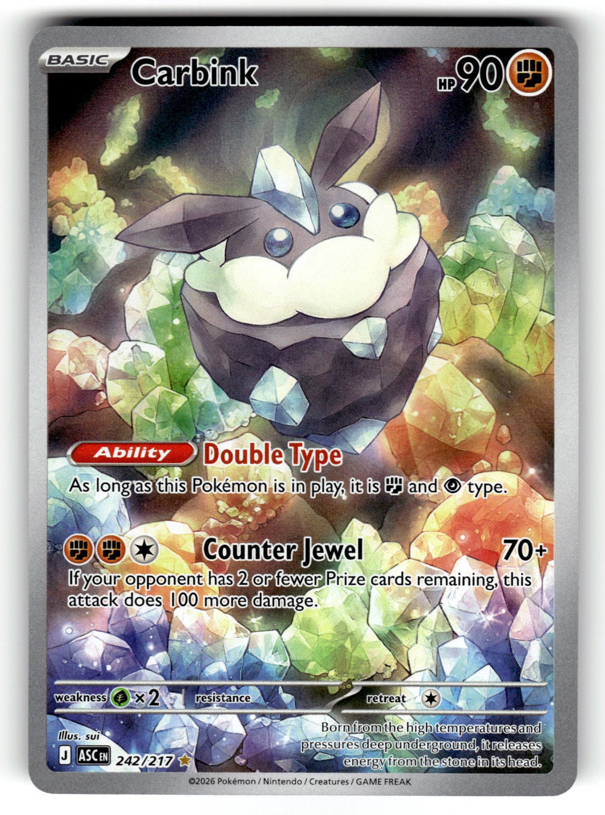 Carbink – 242/217 ASC: ME: Ascended Heroes Illustration Rare Holo NM