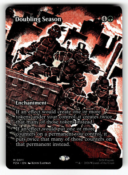 Doubling Season (Borderless) – 11 PZA: Teenage Mutant Ninja Turtles Source Material M NM