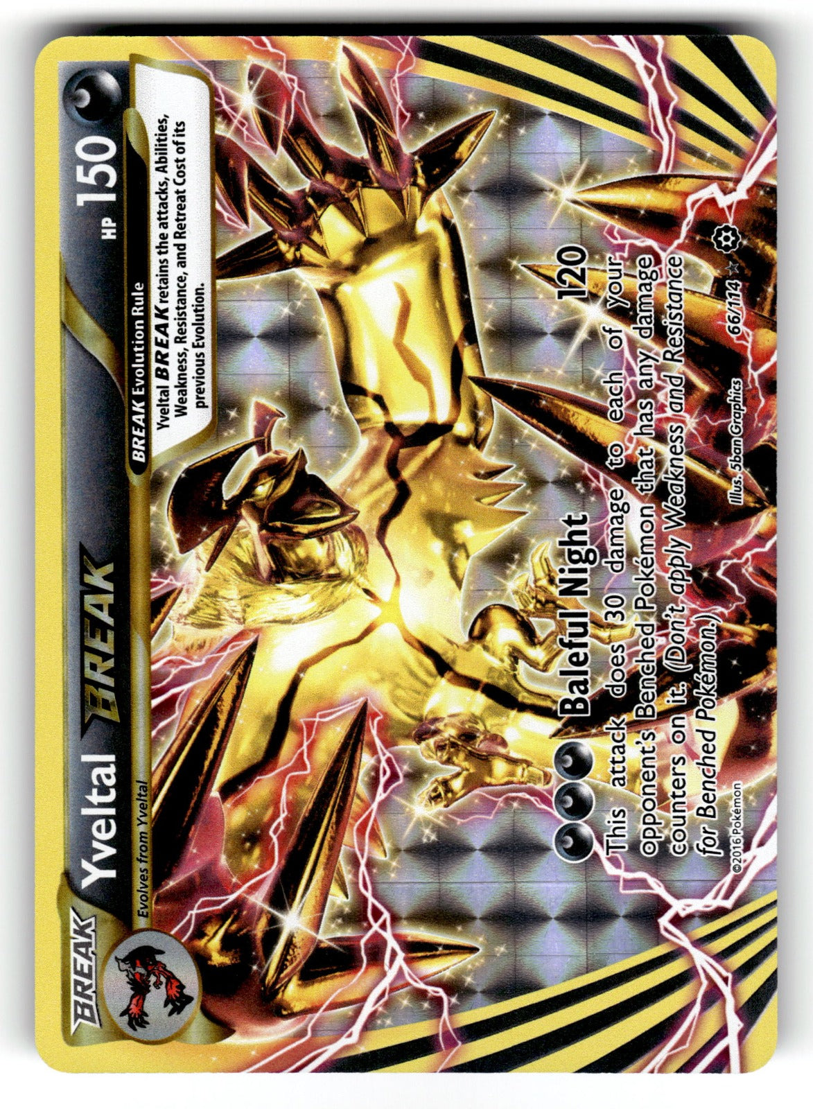 Yveltal BREAK – 66/114 STS: XY - Steam Siege Rare BREAK Holo NM