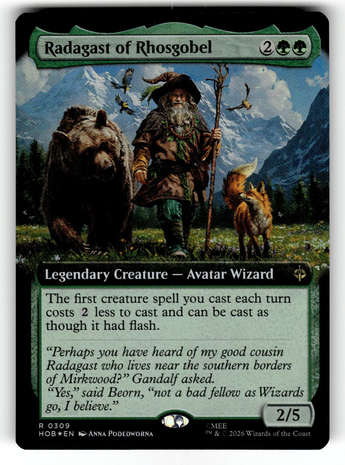 Radagast of Rhosgobel (Extended Art) – 309 HOB: The Hobbit R Foil NM